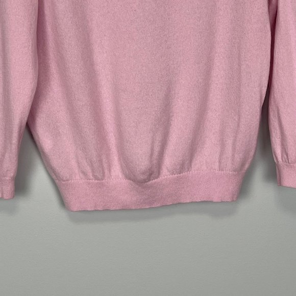 J Crew Womens Pink Cashmere Relaxed V Neck Sweater Heathered Peony size XXS - Picture 7 of 12